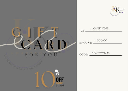 KraftedKey Store Credit Gift Card – Perfect Gift for Jewelry Lovers