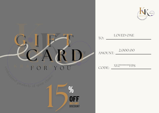 KraftedKey Gift Card – Digital eGift for Personalized Jewelry