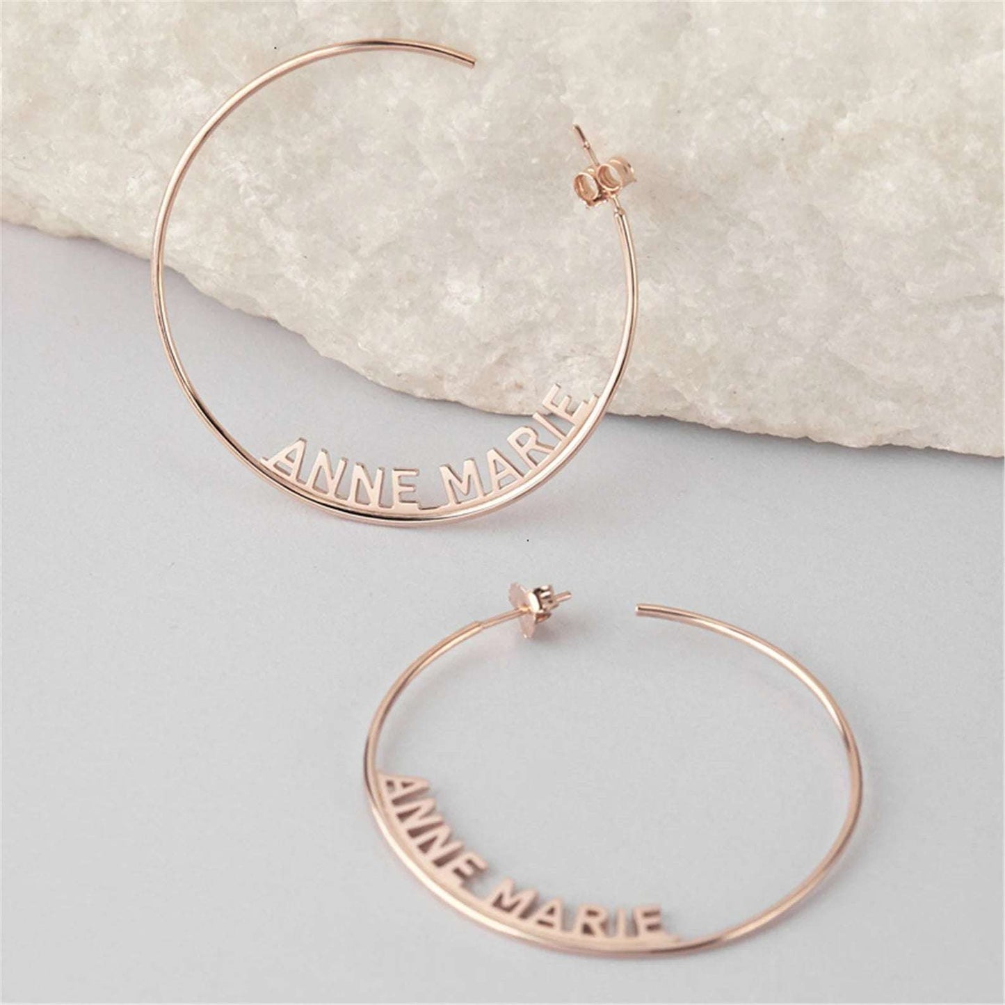 Custom engraved name hoops