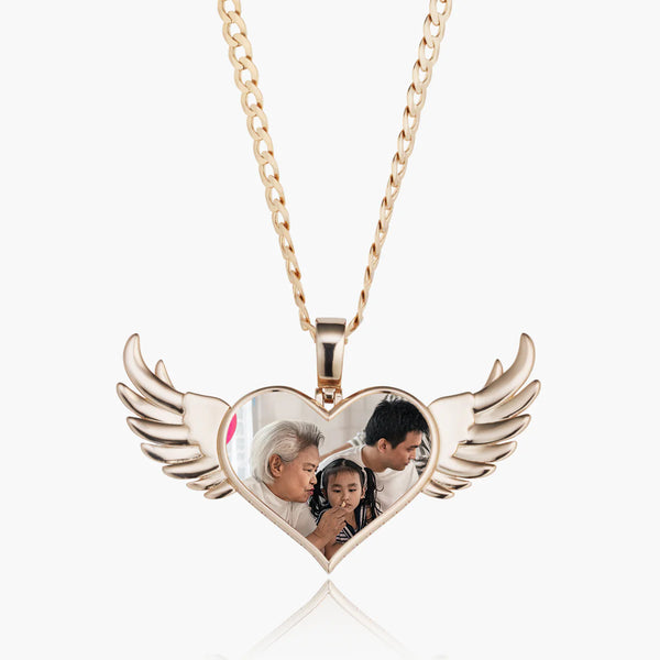 Heart Wings Photo Pendant – Personalized Photo Jewelry Gift for Women - KraftedKey