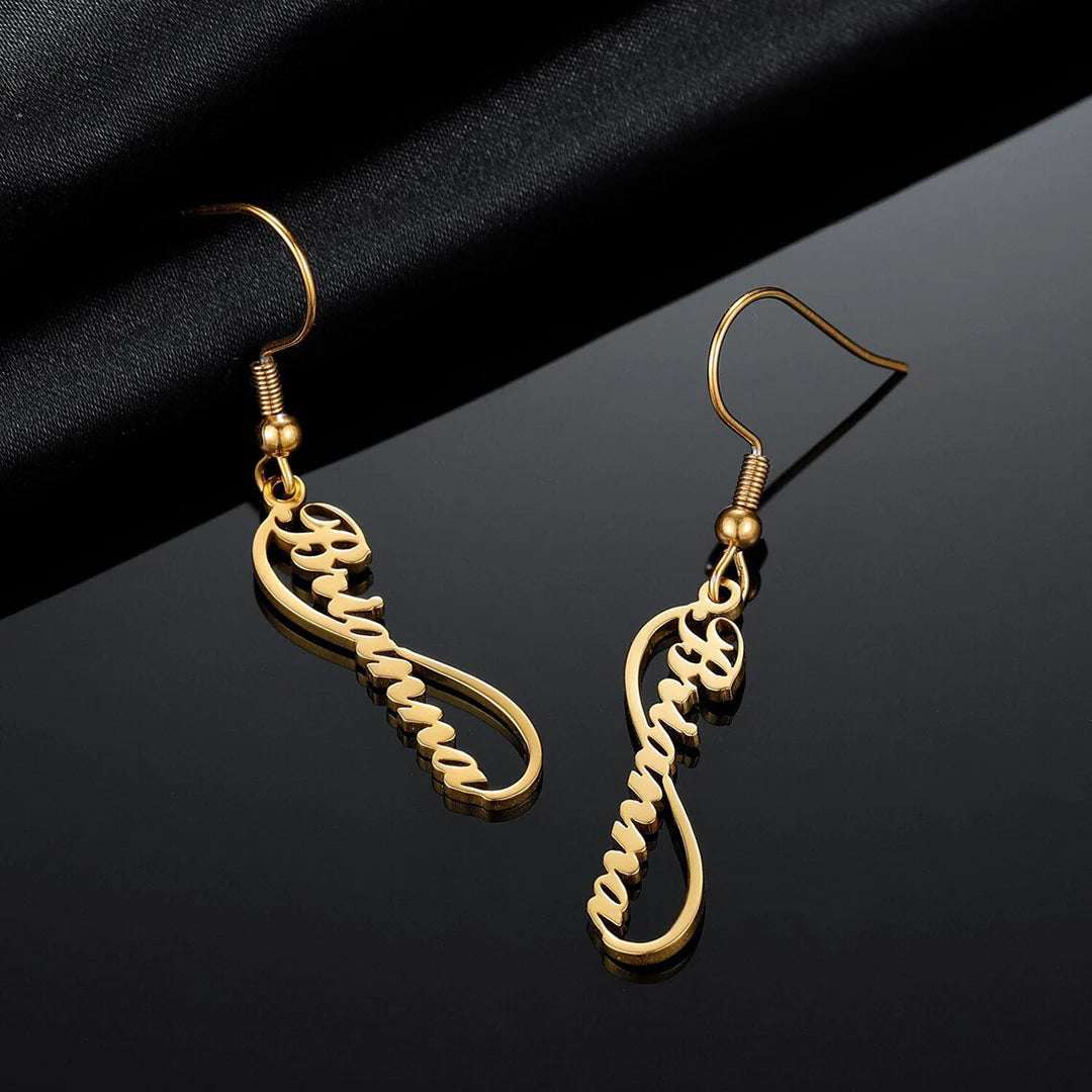 Personalized infinity earrings