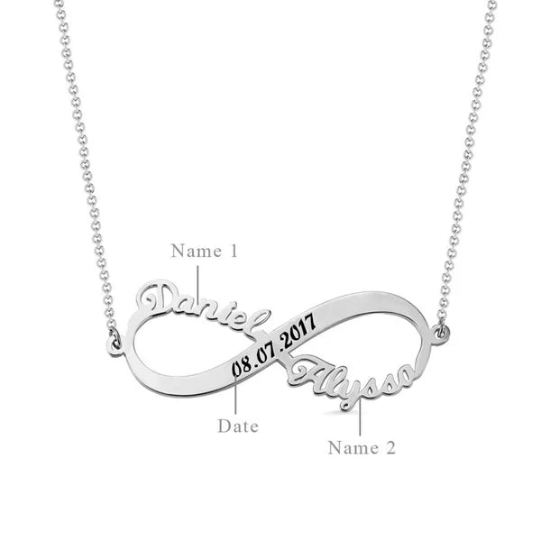 Infinity name pendant necklace, stylish and personalized gift