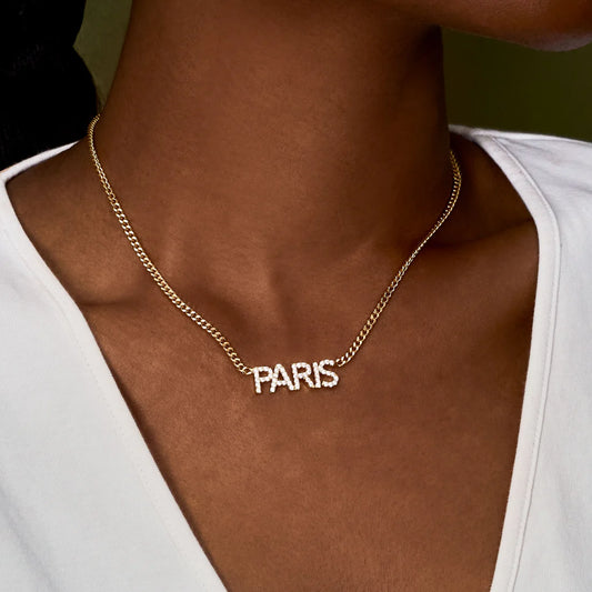 ICED BLOCK NAME PENDANT