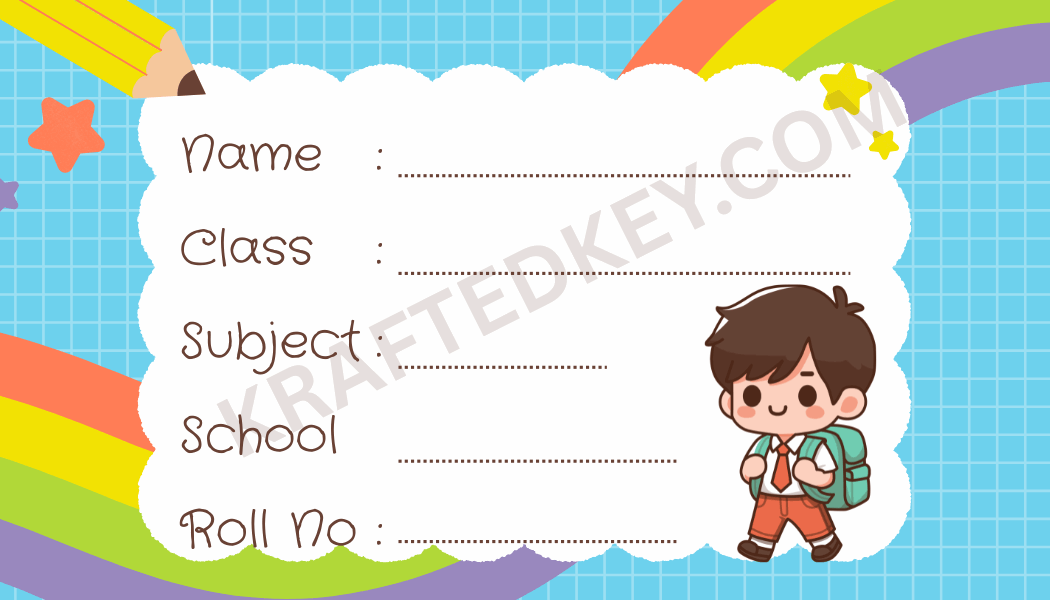 Custom boys book label with vibrant colors by KraftedKey