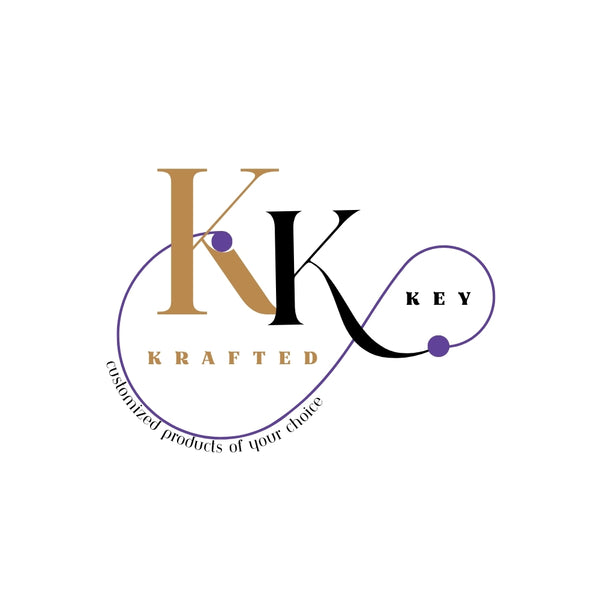 KraftedKey logo design emphasizing personalization and custom-made accessories.