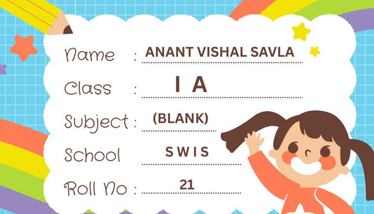 Durable schoolbook label for girls’ notebooks by KraftedKey