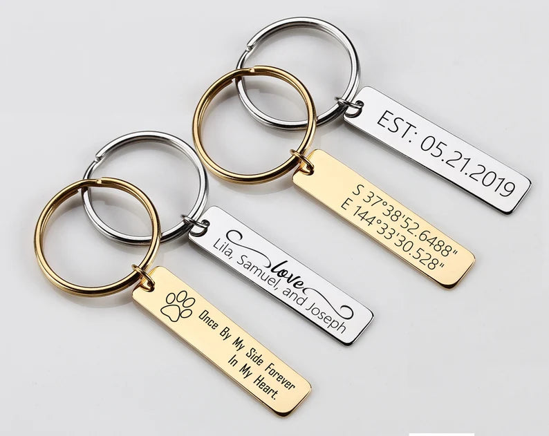 Personalized Engraved Keychain - Custom Metal Name Keychain Gift for Unique Memories - KraftedKey