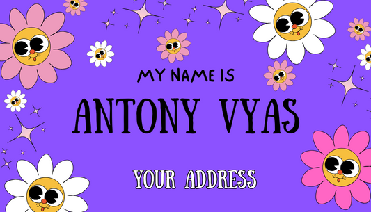 Custom floral design name bag tag