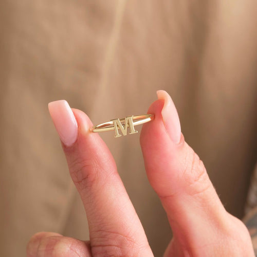 Custom Initial Letter Ring - Personalized Jewelry for Unique Style x Cred - KraftedKey