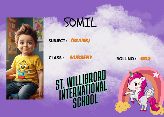Waterproof kid name slip with unicorn theme – KraftedKey