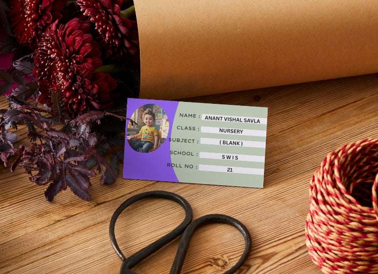 Durable personalized school book label with photo for children – KraftedKey