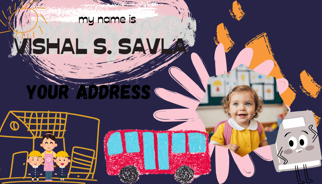 Personalized Kids Art Bag Name Tag - Custom Waterproof School Bag Label for Personal Identification