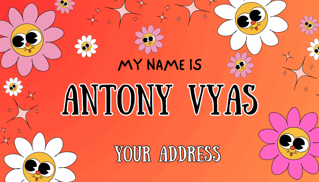 Personalized Flowers Name Bag Tag - Custom Floral Backpack Label for Unique Identification