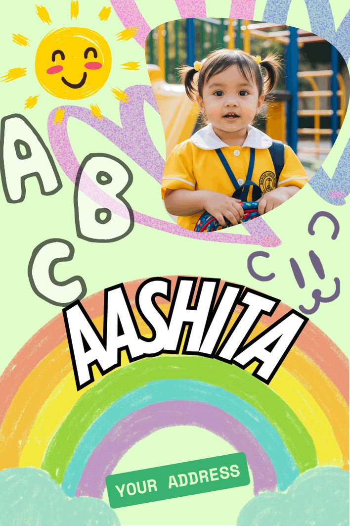 Acrylic name tag for kids’ school backpacks – princess design