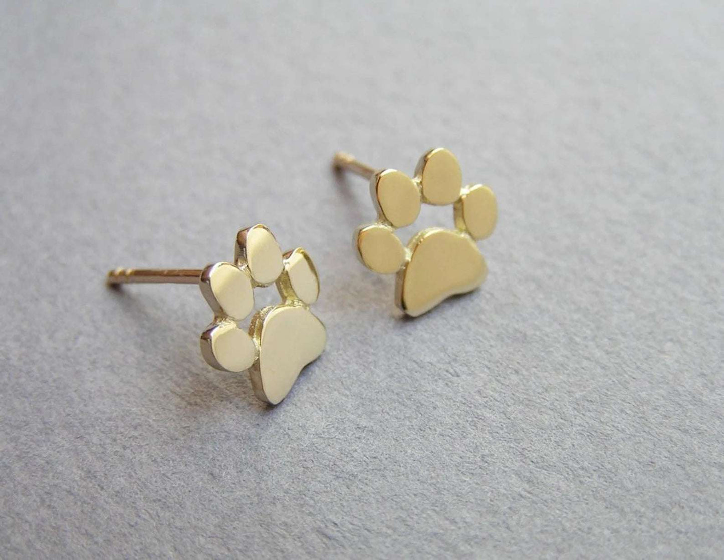 Personalized paw stud earrings