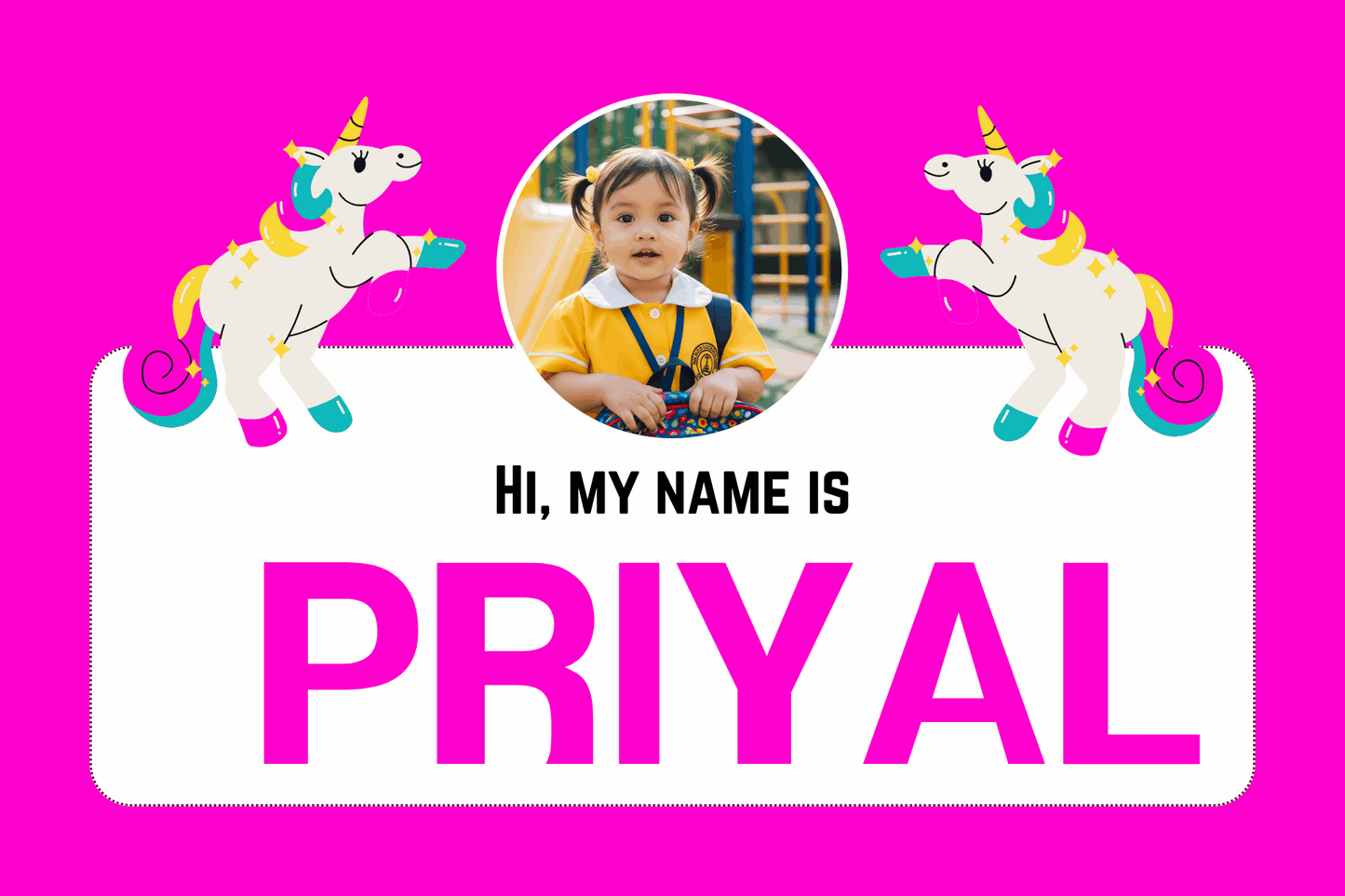 Personalized school label sticker with name and photo – KraftedKey