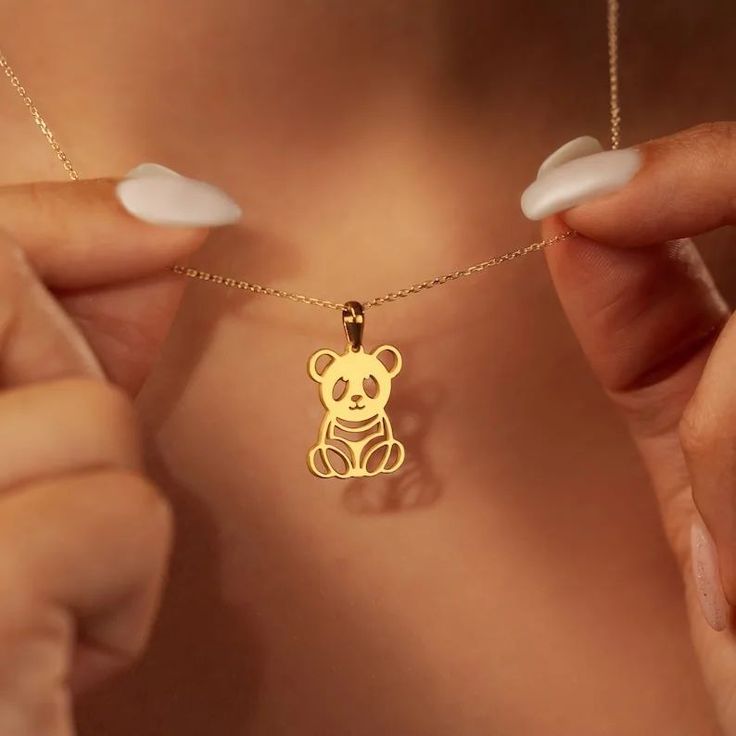KraftedKey dainty panda charm necklace styled for everyday wear