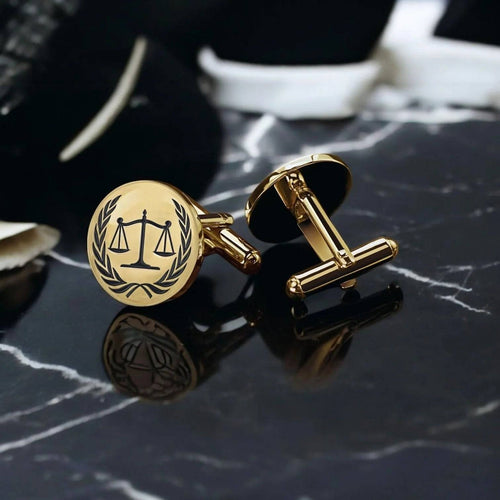 Custom Engraved Lawyer Cufflinks - Personalized Metal Design for the Perfect Gift - KraftedKey