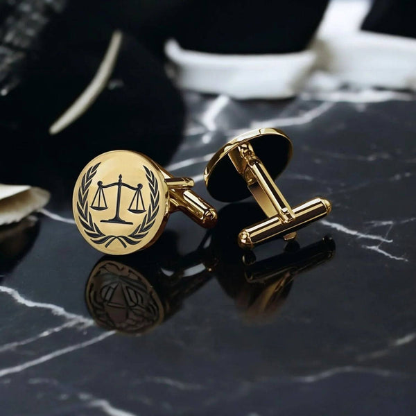 Custom Engraved Lawyer Cufflinks - Personalized Metal Design for the Perfect Gift - KraftedKey