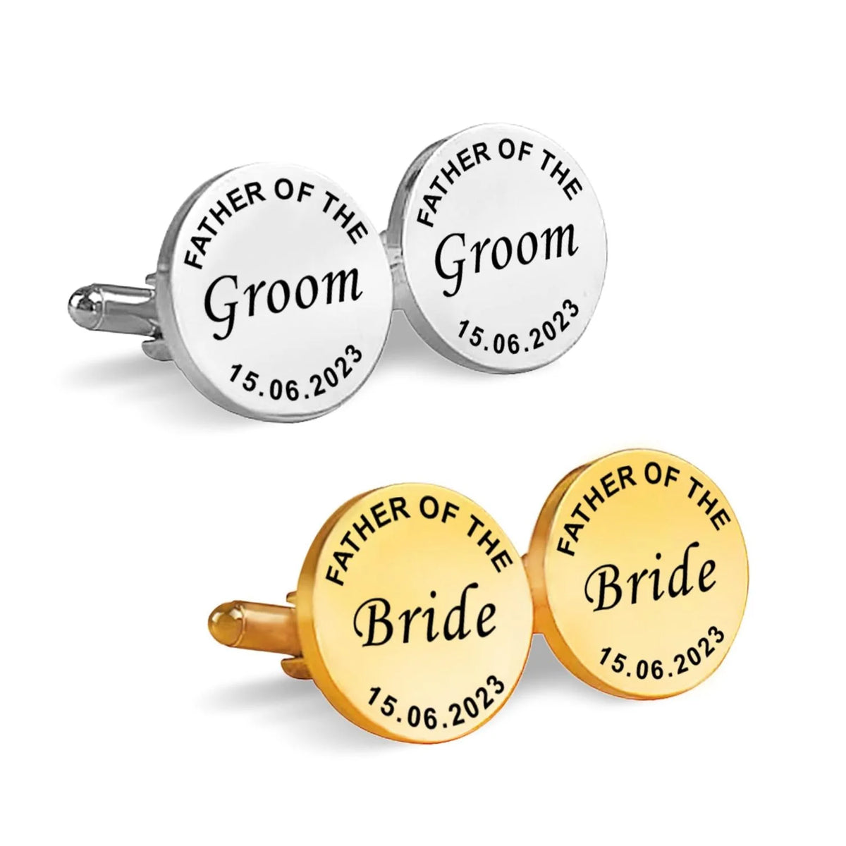 Personalized Date Cufflink - Custom Engraved Keepsake for Father of Bride or Groom