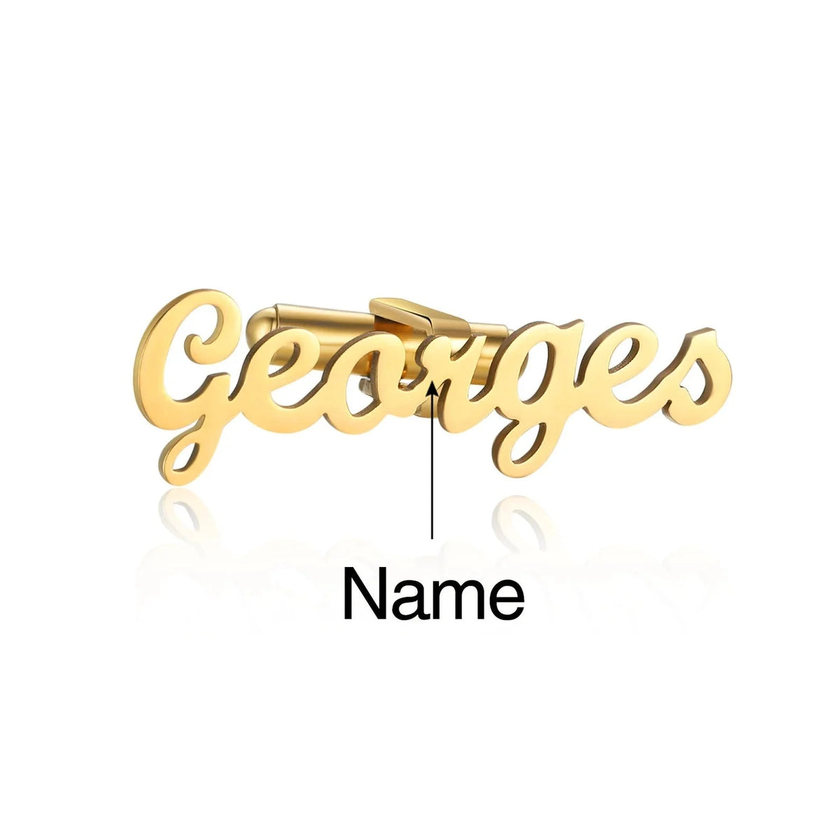 Personalized Name Cufflink – Custom Engraved Metal Cufflinks for Men