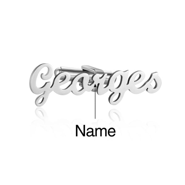 Personalized Name Cufflink – Custom Engraved Metal Cufflinks for Men - KraftedKey