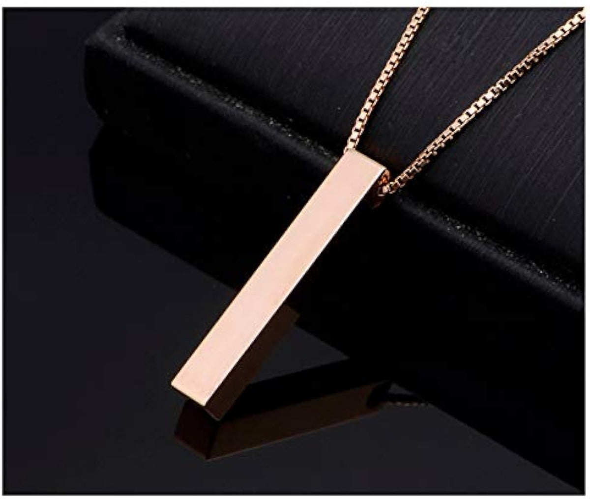 Vertical Pendant Engraving with Cursive or Alphabet Customization