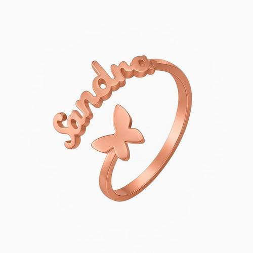 Butterfly Name Ring – Personalized Custom Jewelry Gift - KraftedKey
