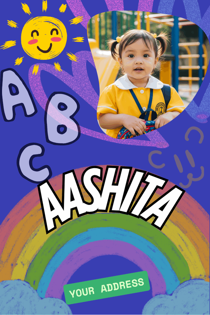 Custom acrylic bag tag for boys – vibrant colors