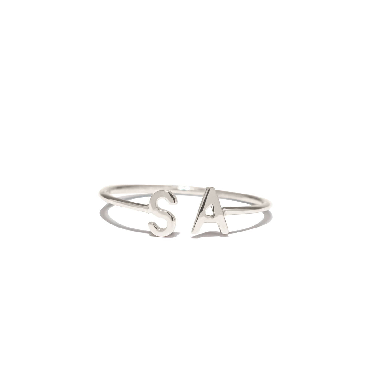 Double Letter Initial Ring – Personalized Minimalist Jewelry