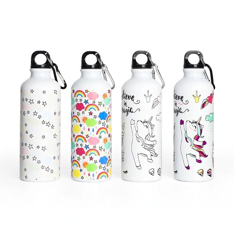 750 ml double-wall stainless steel sipper bottle featuring custom full-wrap UV print of photo or logo