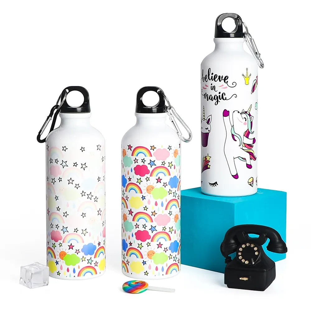 Photo-print 600 ml stainless steel sipper bottle with message or logo engraving – ideal gift or daily use
