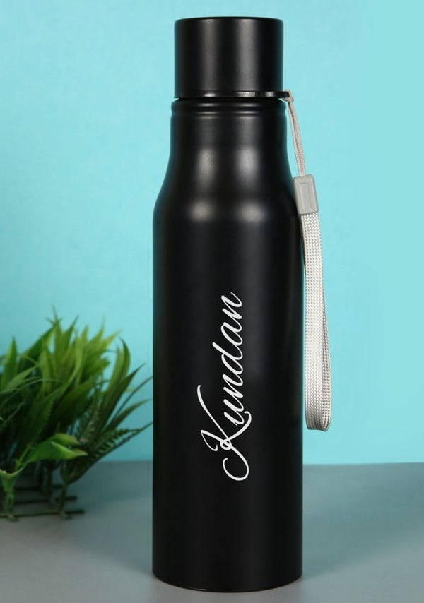 Personalized Black Stainless-Steel Bottle - Custom Engraved Insulated 800ml - KraftedKey