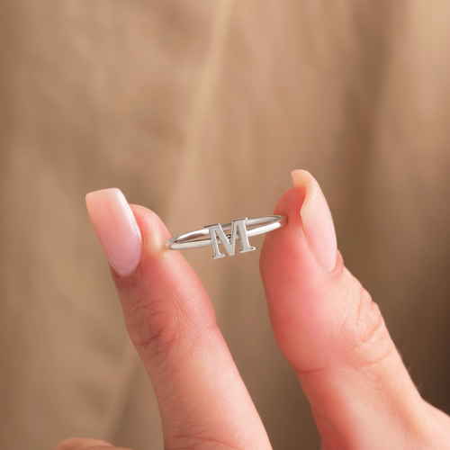 Custom Initial Letter Ring - Personalized Jewelry for Unique Style x Cred - KraftedKey