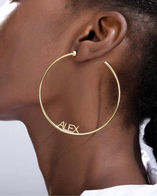 HOOP NAME EARRINGS