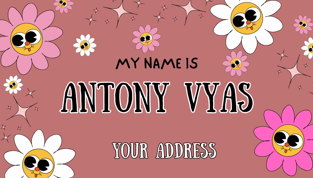 Personalized Flowers Name Tag Sticker - Custom Waterproof Floral Name Labels