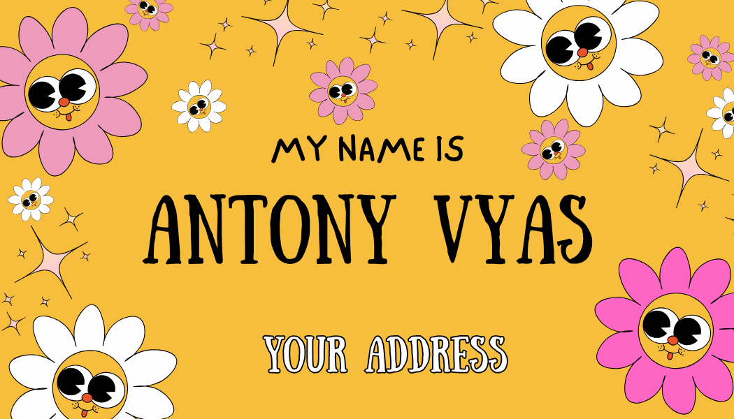 Personalized Flowers Name Tag Sticker - Custom Waterproof Floral Name Labels