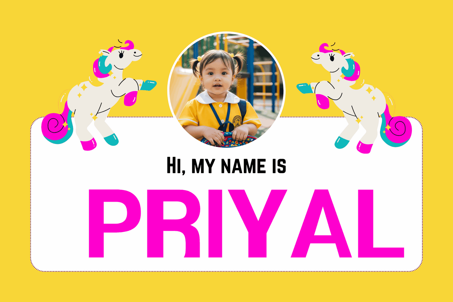 Custom photo name sticker for children’s items – KraftedKey