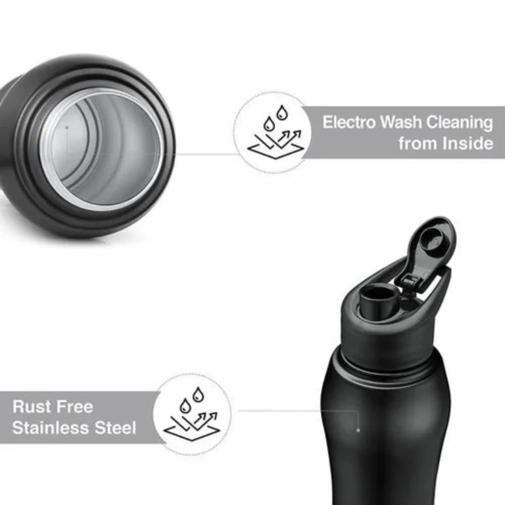 custom printed 800 ml black steel water bottle, single-color logo black stainless bottle 800 ml , water bottle online