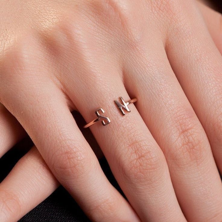 Double Letter Initial Ring – Personalized Jewelry | KraftedKey
