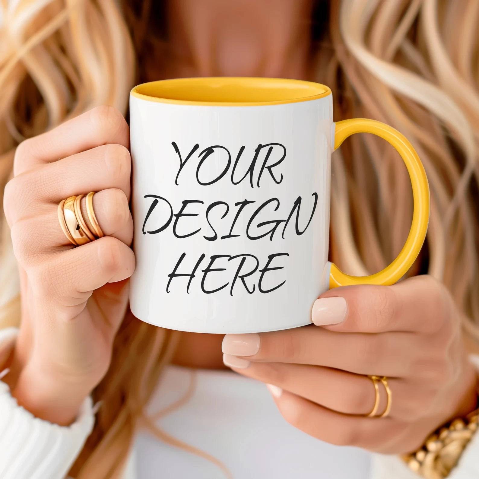 vibrant personalized ceramic mug with colored interior and custom print Mumbai