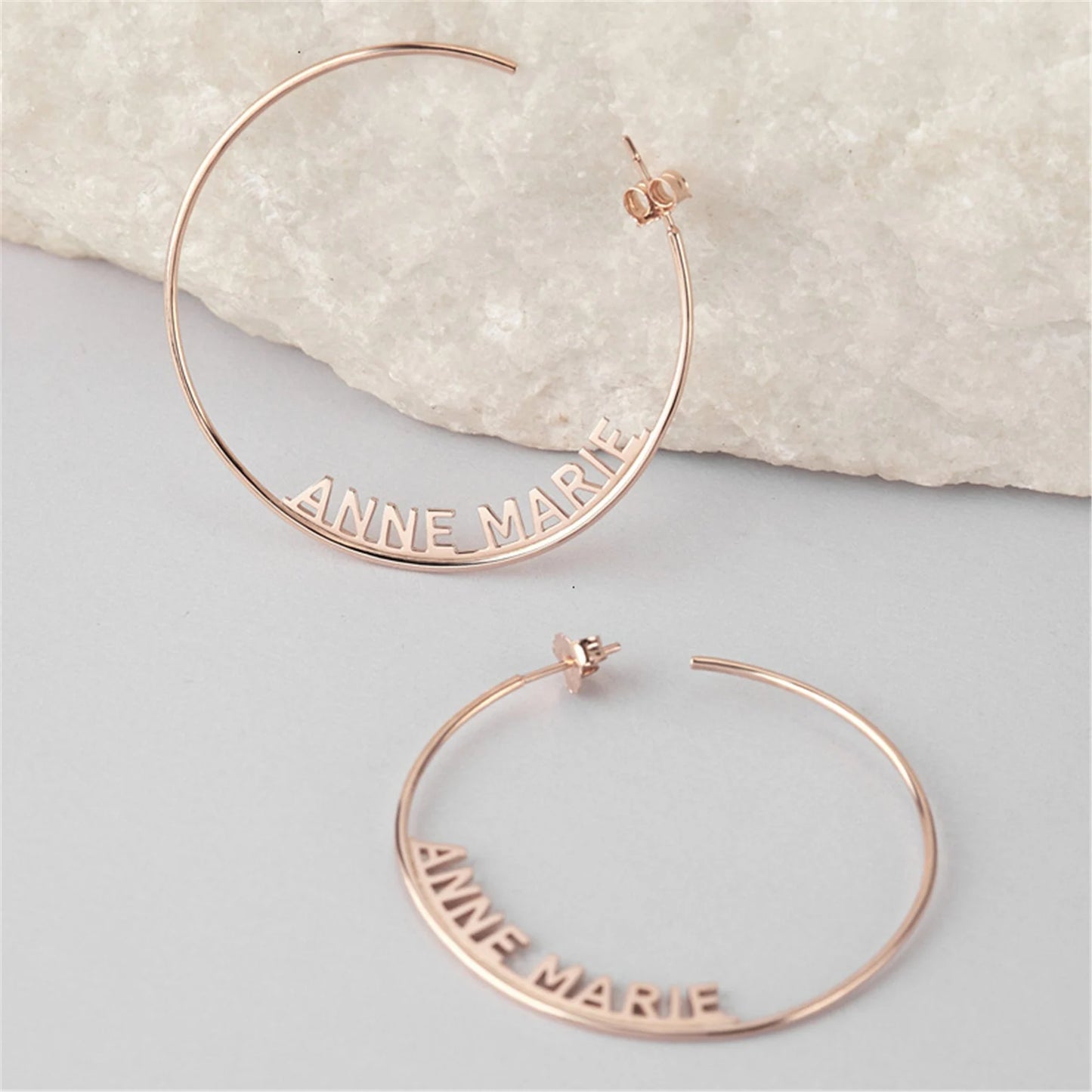 HOOP NAME EARRINGS