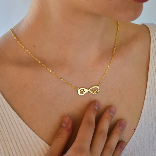 INFINITE PAW PRINT NAME PENDANT