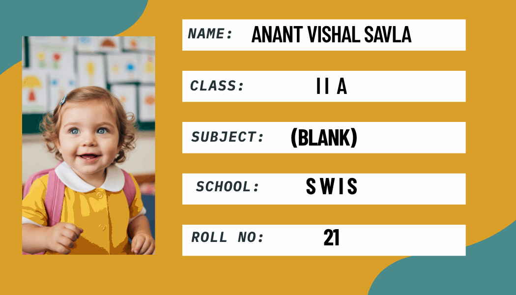 School book name sticker with custom photo and waterproof finish – KraftedKey