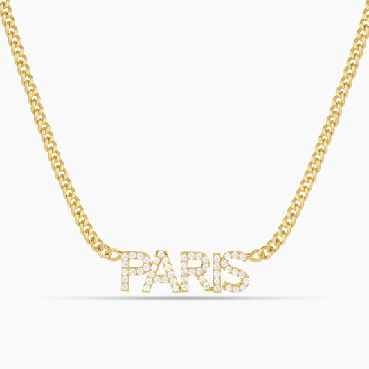 ICED BLOCK NAME PENDANT
