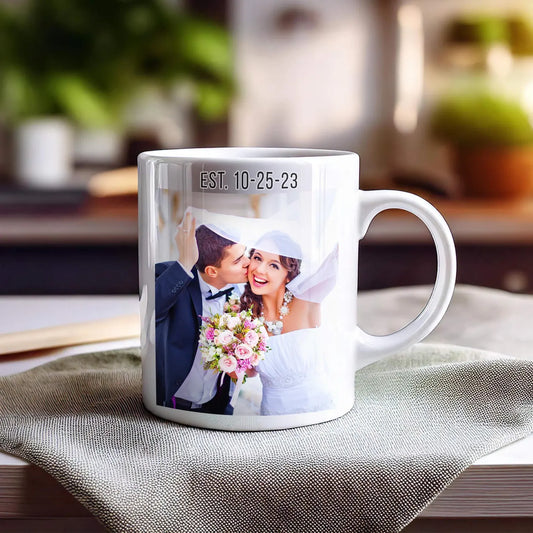 Personalized White Mug, Custom Photo Mug, Photo & Message Mug, Polaroid Photo Mug, Portrait Photo Mug, Customizable Ceramic Mug, Personalized Gift Mug, Keepsake Coffee Mug, Sublimation Printed Mug, Microwave & Dishwasher Safe Mug