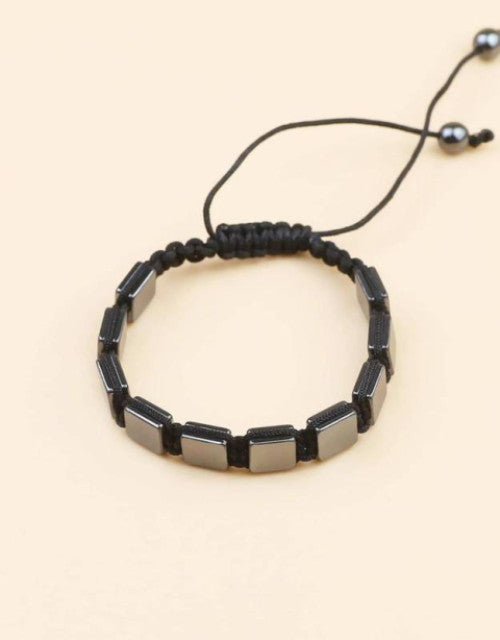Mumbai style black square hematite healing bracelet